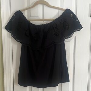 Elegant Black Off-Shoulder Lace Top